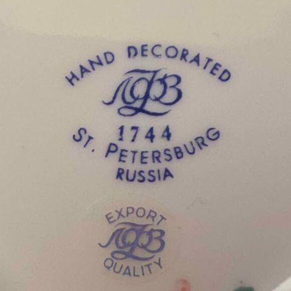 Lomonosov Teacup and Saucer Blue Russia - Picture 8 of 8